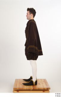  Photos Man in Historical Dress 23 16th century Historical clothing a poses brown suit cloak whole body 0003.jpg